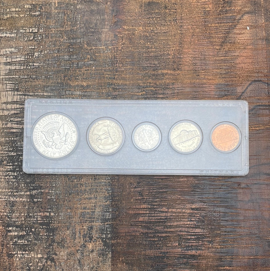 1968-D Birth Year Set, 5 coin set with 40% Silver Half Dollar.