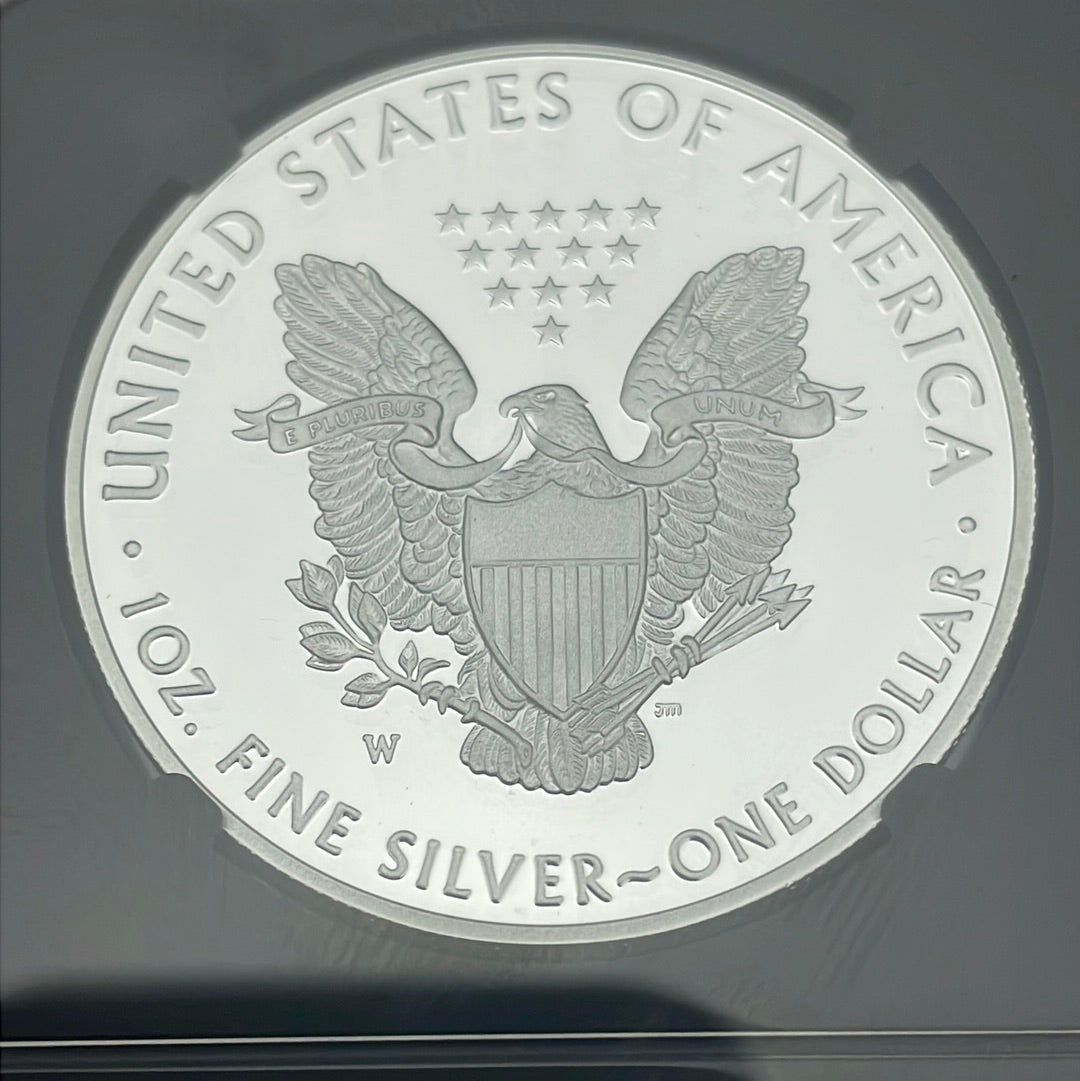 2021-W $1 US American Silver Eagle~ Heraldic Eagle T-1~ Congratulations Set~ FDOI~ NGC PF70 Ultra Cameo ~ Mercanti Signed