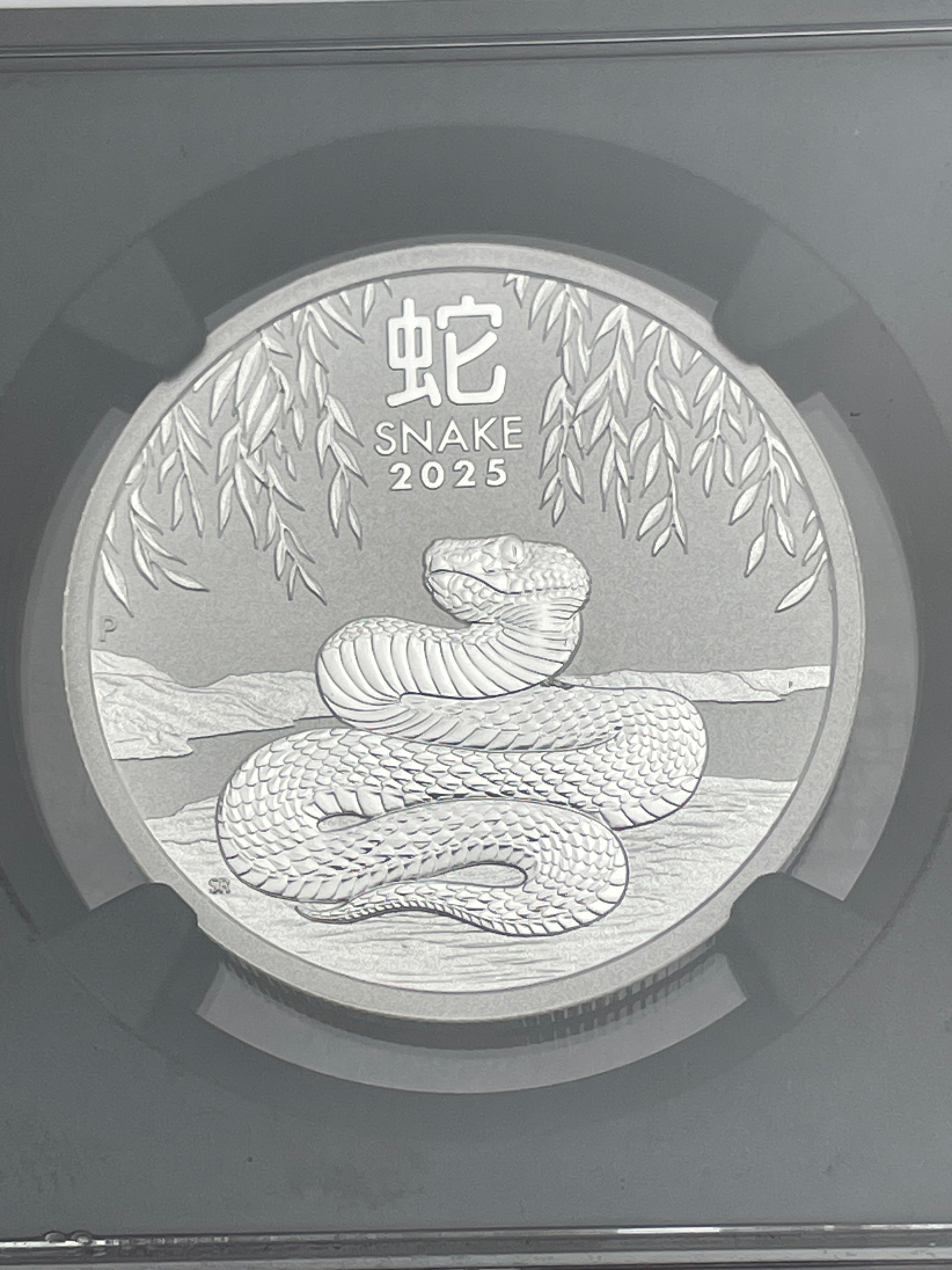 2025 P Australia 50C Year of the Snake 1/2oz 9999 Silver NGC MS70