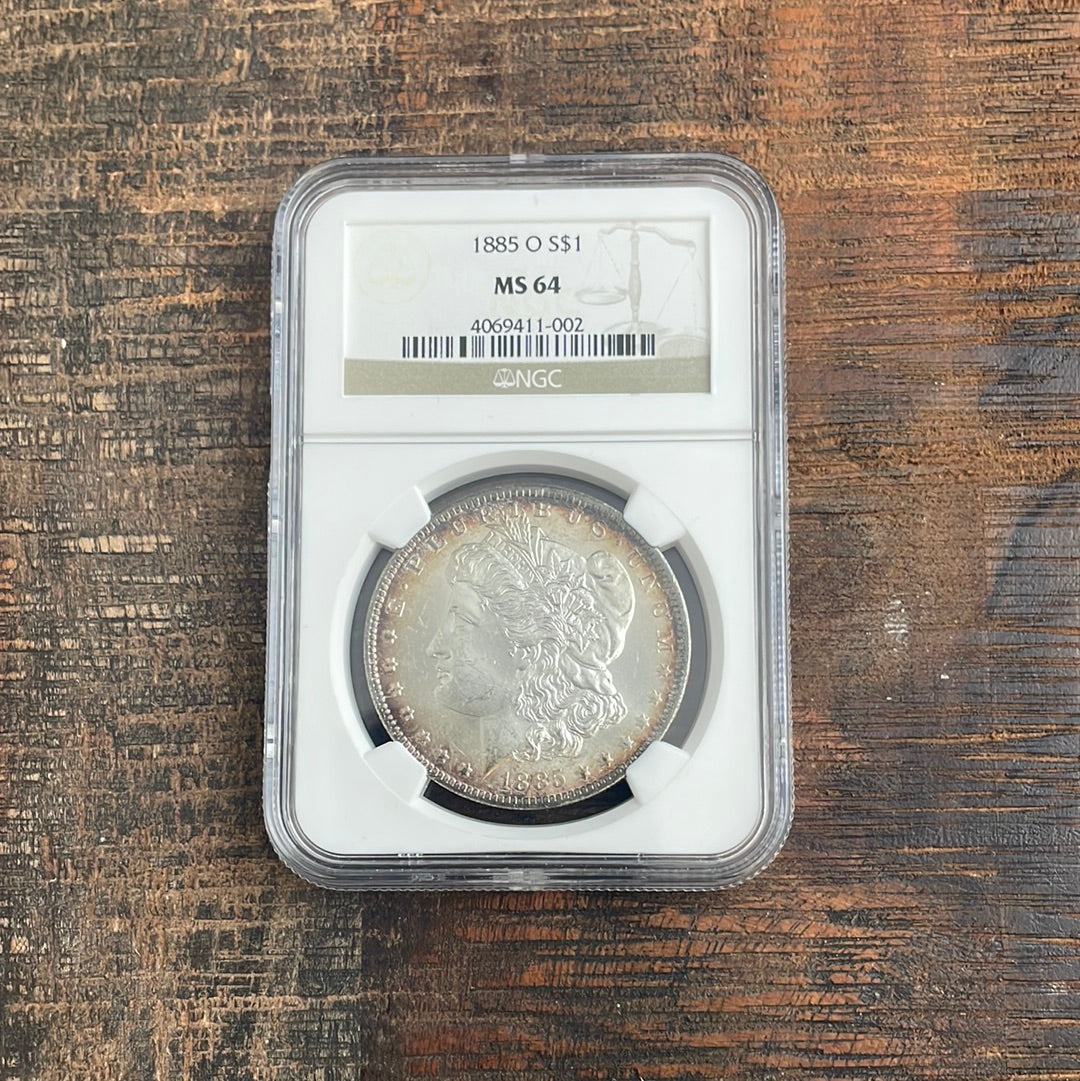 1885-O $1 US Silver Morgan Dollar NGC MS64