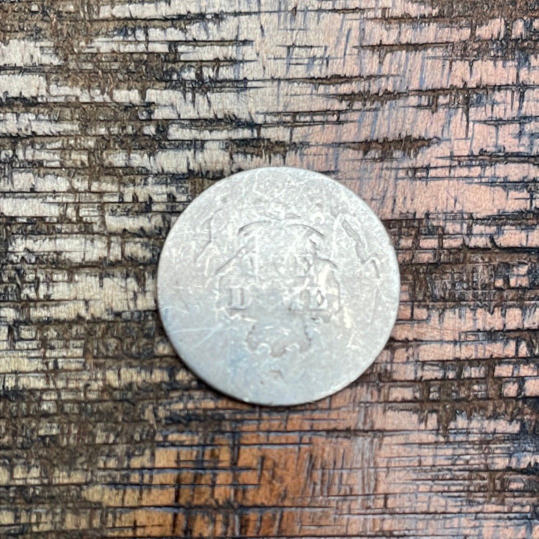1877 10c US Seated Liberty Dime - 90% Silver