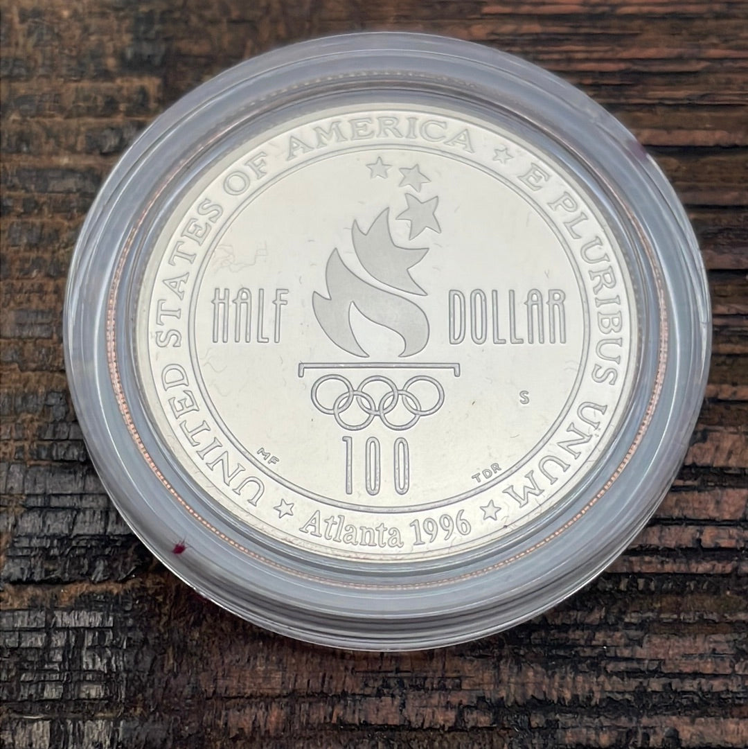 1996-S 50c US Olympic Coins of the Atlanta Centennial Olympic Games CLAD Half Dollar Proof (Soccer) in OGP with COA