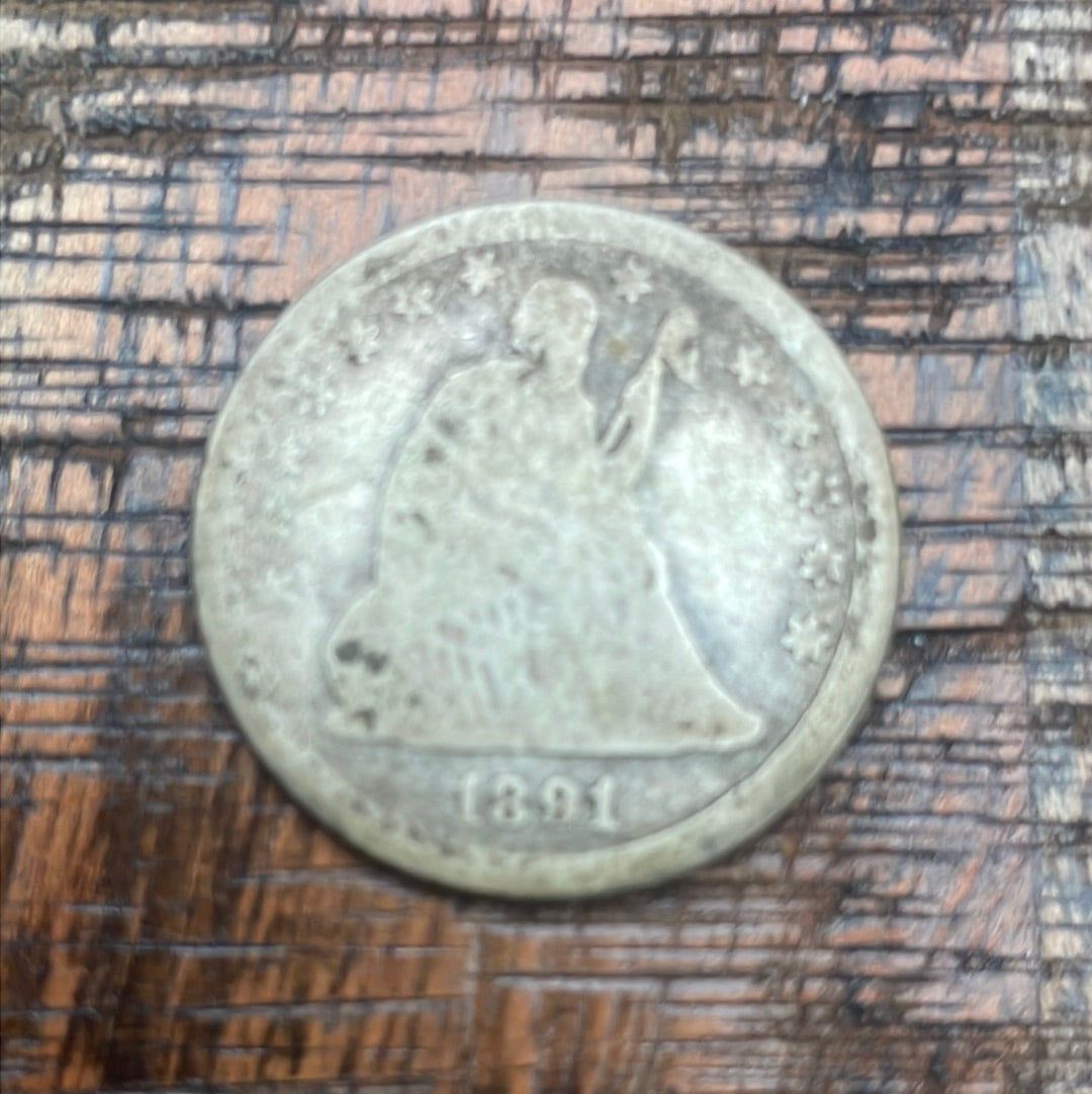 1891 25c US Seated Liberty Quarter ~Variety 4 Resumed with weight Standard of Variety 5