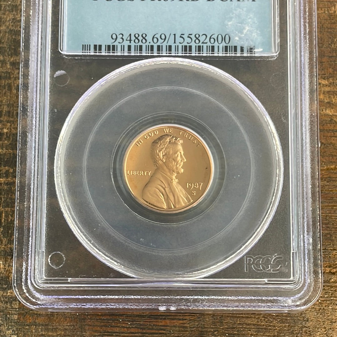 1987-S 1c US Lincoln Memorial Cent PCGS PR69RD DCAM