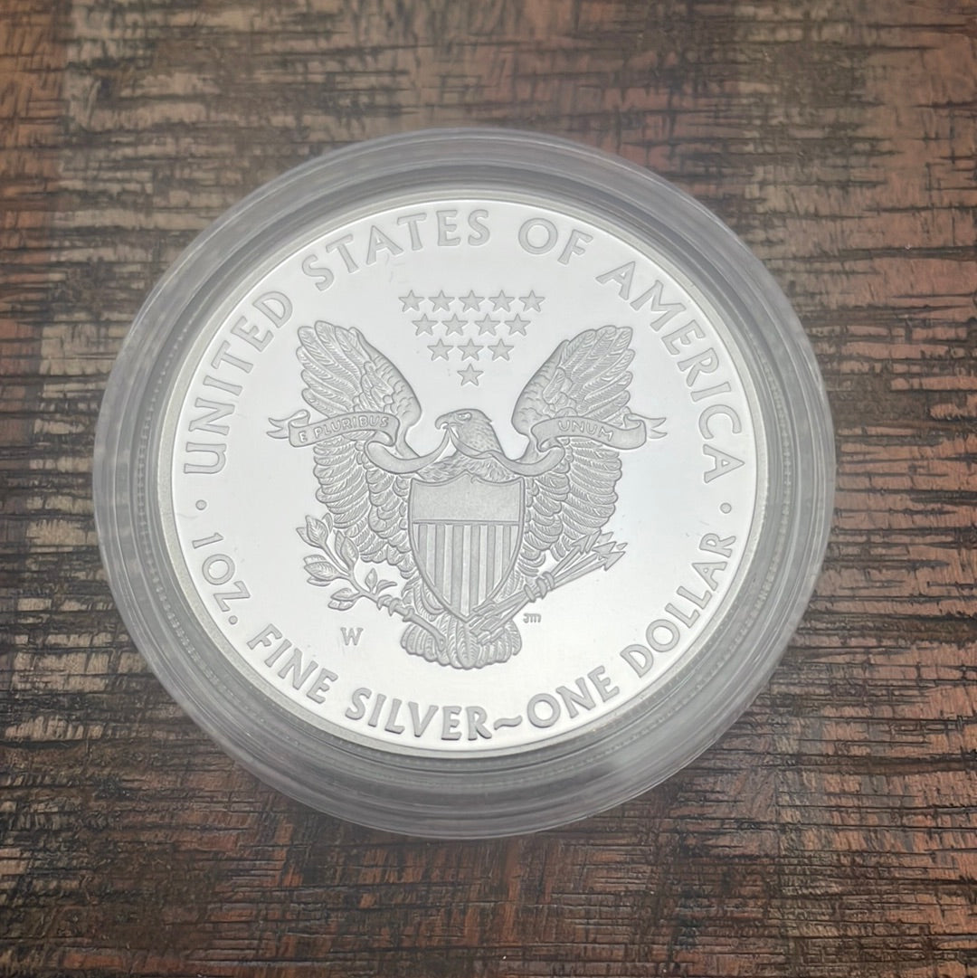 2012-W $1 US American Silver Eagle Proof Coin~Capsule, Presentation Case, Box, with COA.