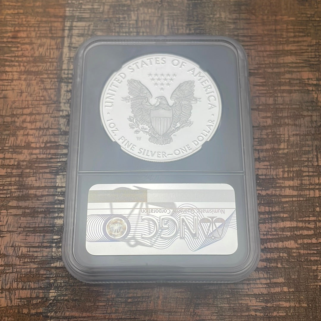 2021-W $1 US American Silver Eagle~ Heraldic Eagle T-1~ Congratulations Set~ FDOI~ NGC PF70 Ultra Cameo ~ Mercanti Signed.