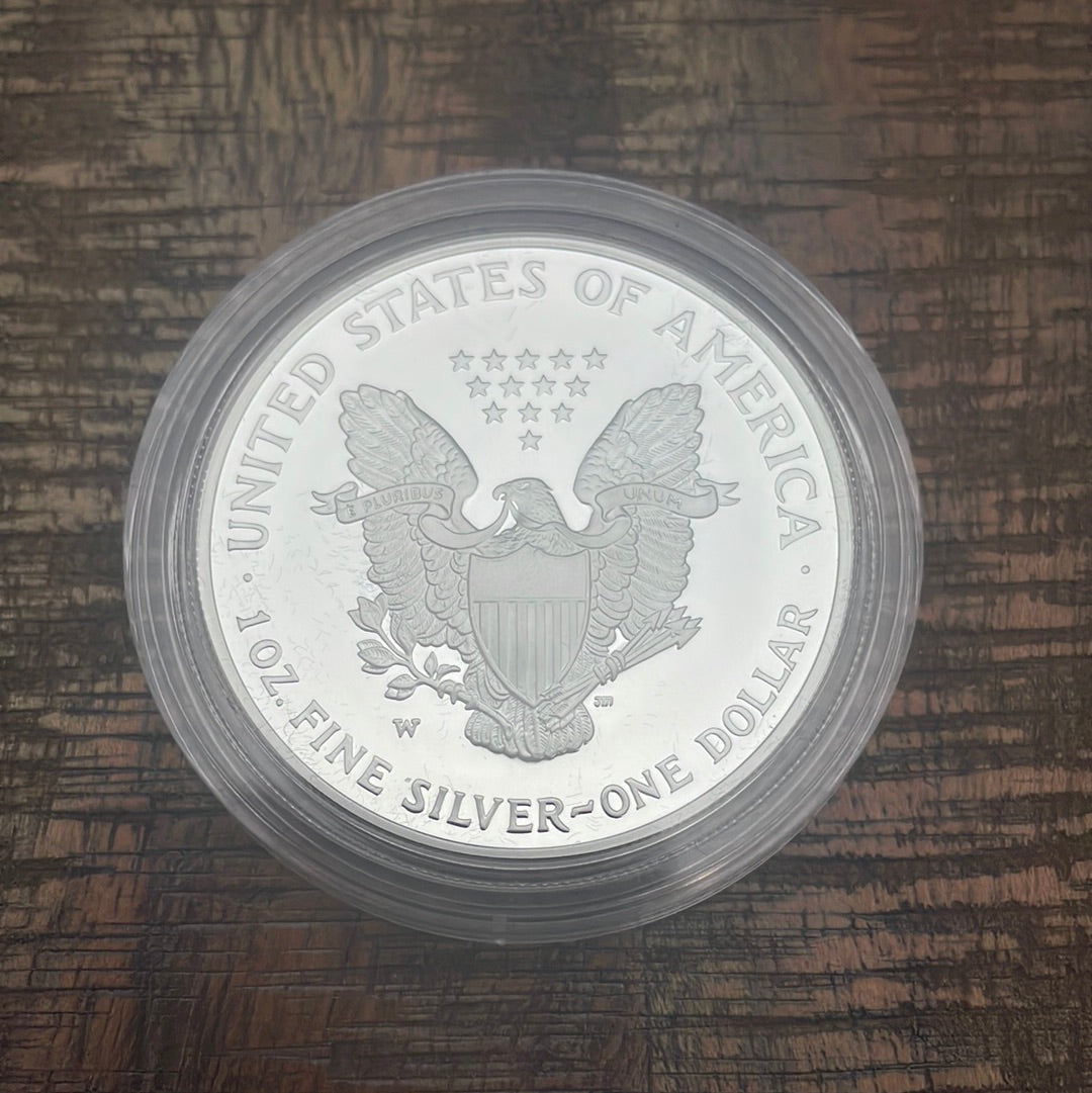 2006-W $1 US American Silver Eagle Proof Coin~Capsule, Presentation Case, Box, with COA.