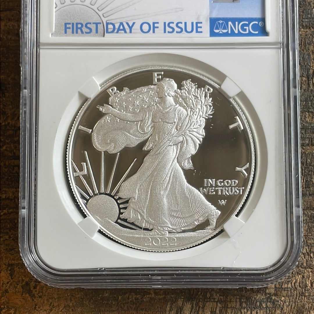 2022-W $1 American Silver Eagle. Congratulations Set. FDOI. NGC PF70 Ultra Cameo