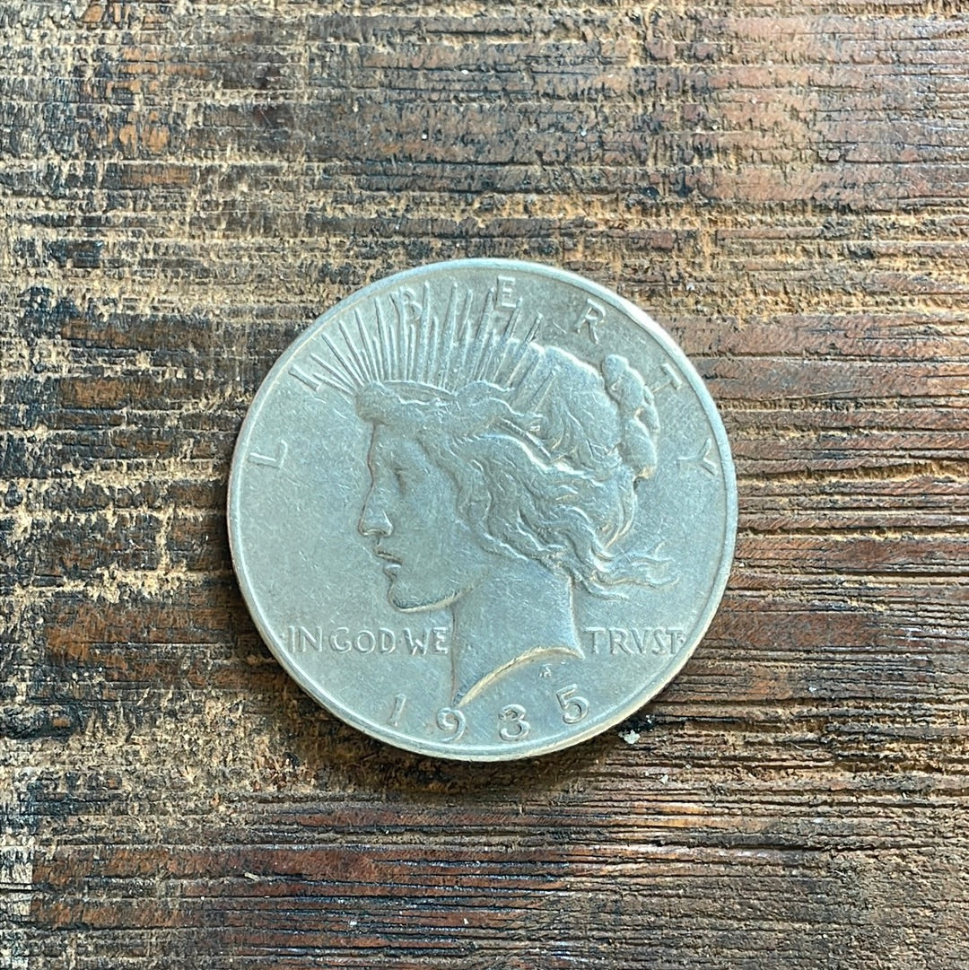 1935-S $1 US Silver Peace Dollar