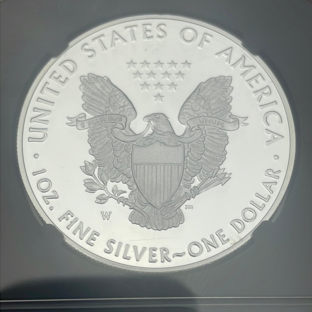 2021-W $1 US American Silver Eagle~ Heraldic Eagle T-1~ Congratulations Set~ FDOI~ NGC PF70 Ultra Cameo ~ Mercanti Signed.