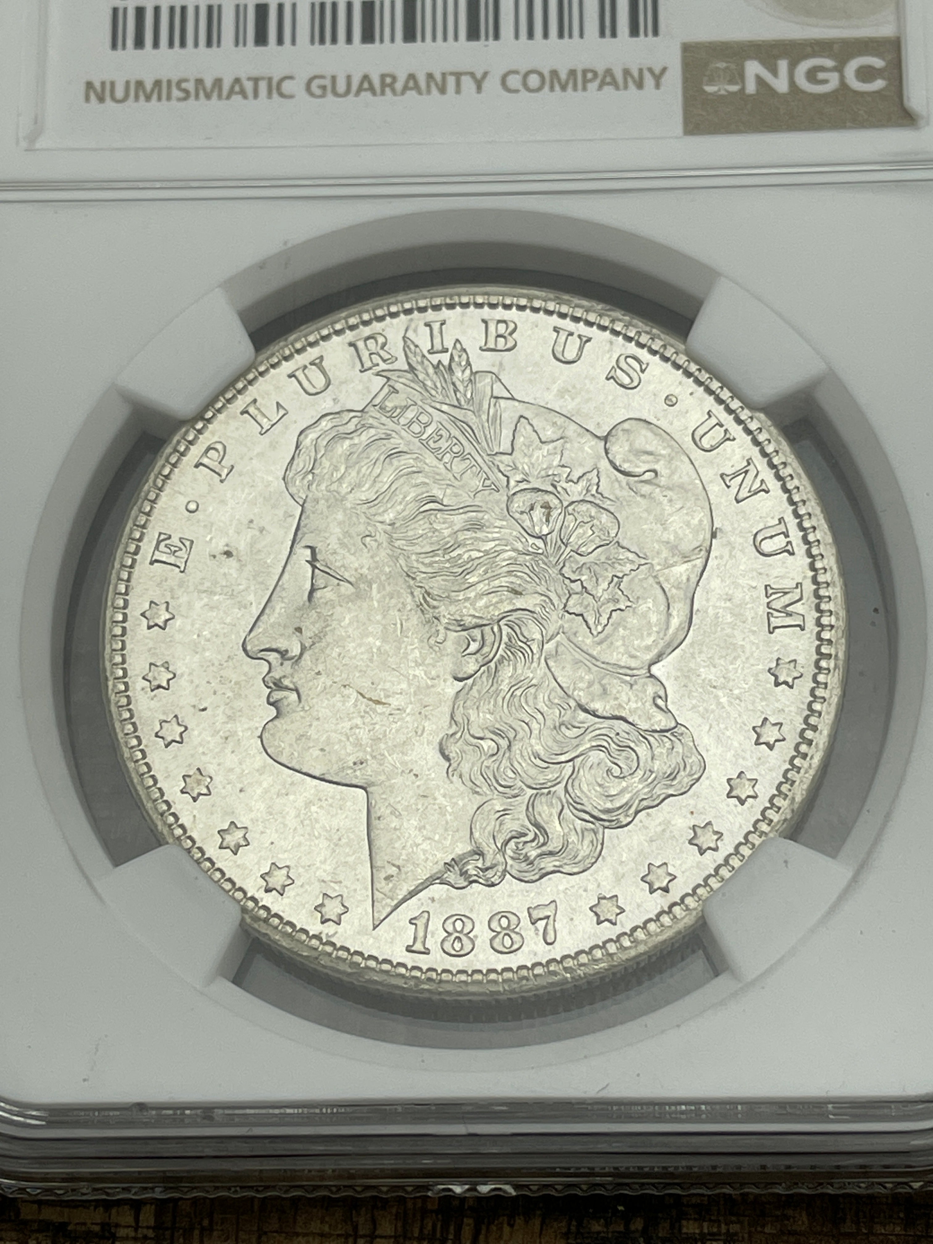1887 S US $1 Morgan Silver Dollar NGC MS61
