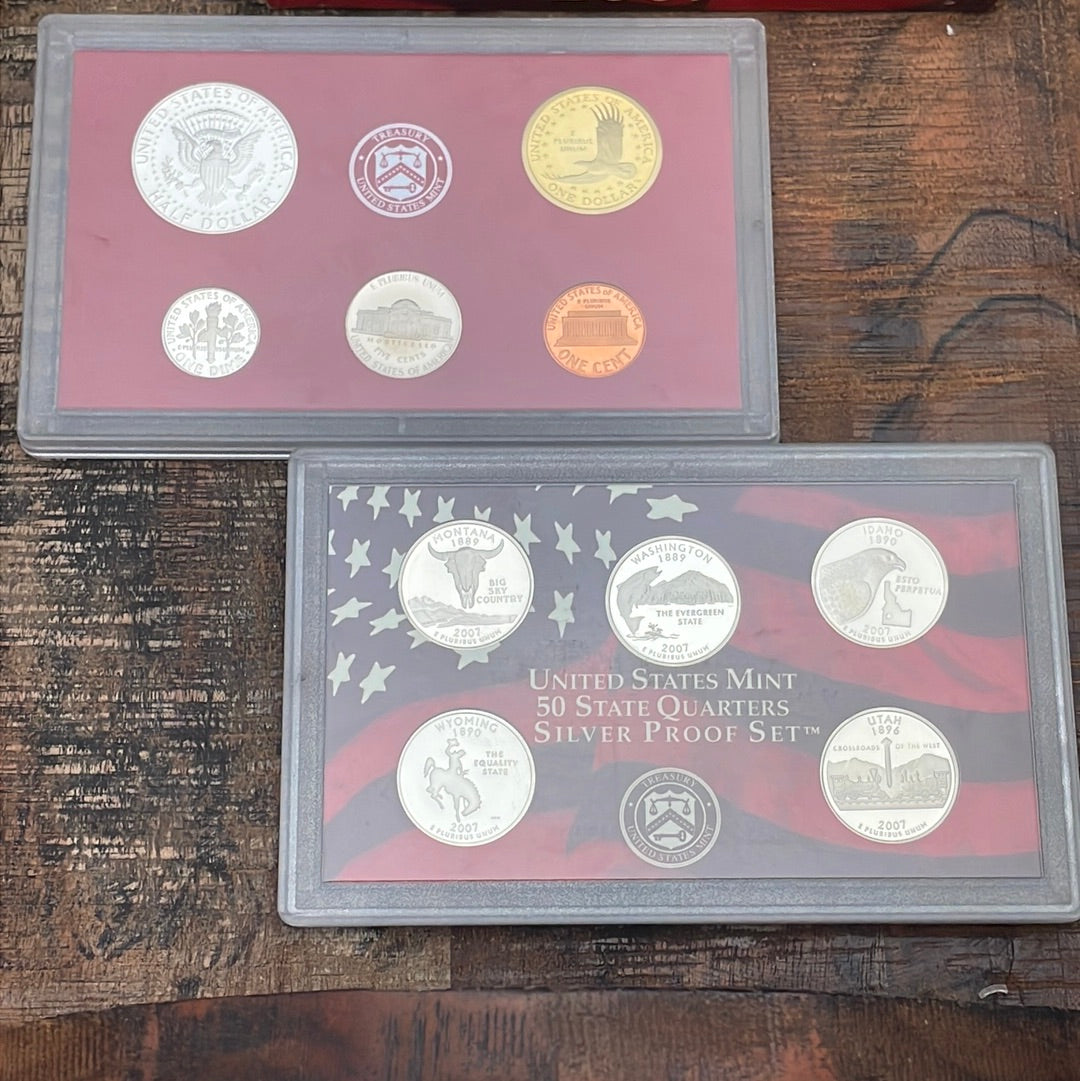 2007-S Silver Proof Set in OGP, 14 coin set.