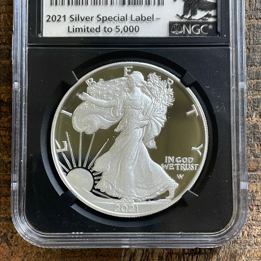 2021-W $1 American Silver Eagle T-2 NGC PF 70 Ultra Cameo