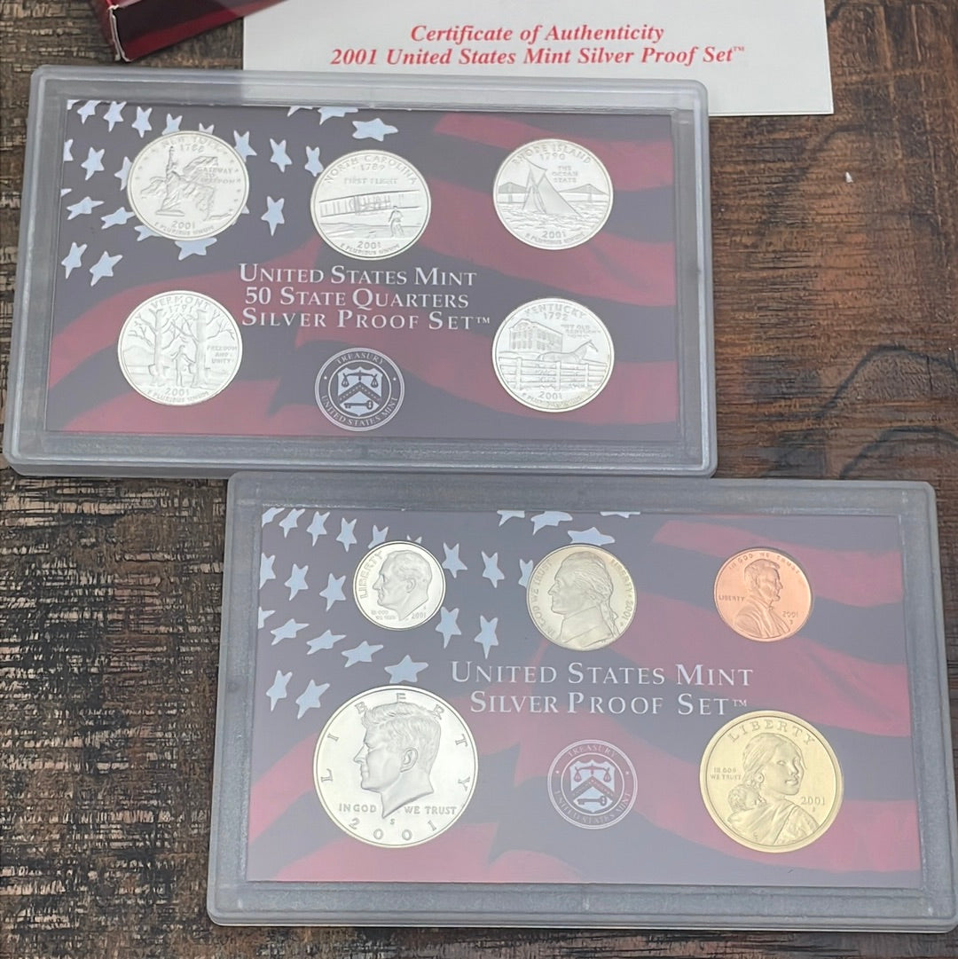2001-S Silver Proof Set in OGP with COA