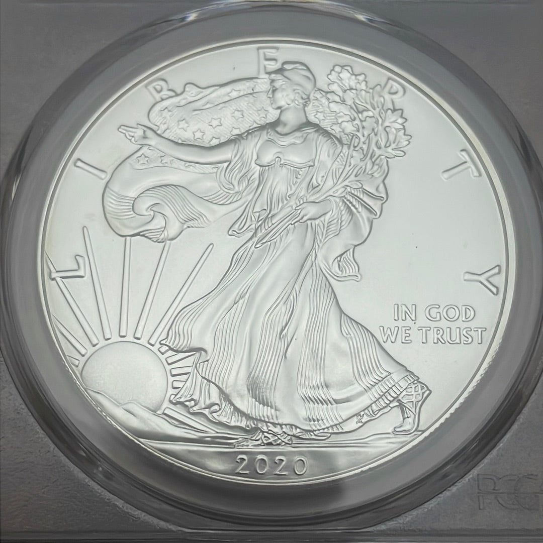 2020 $1 US American Silver Eagle~First Strike ~ PCGS MS70