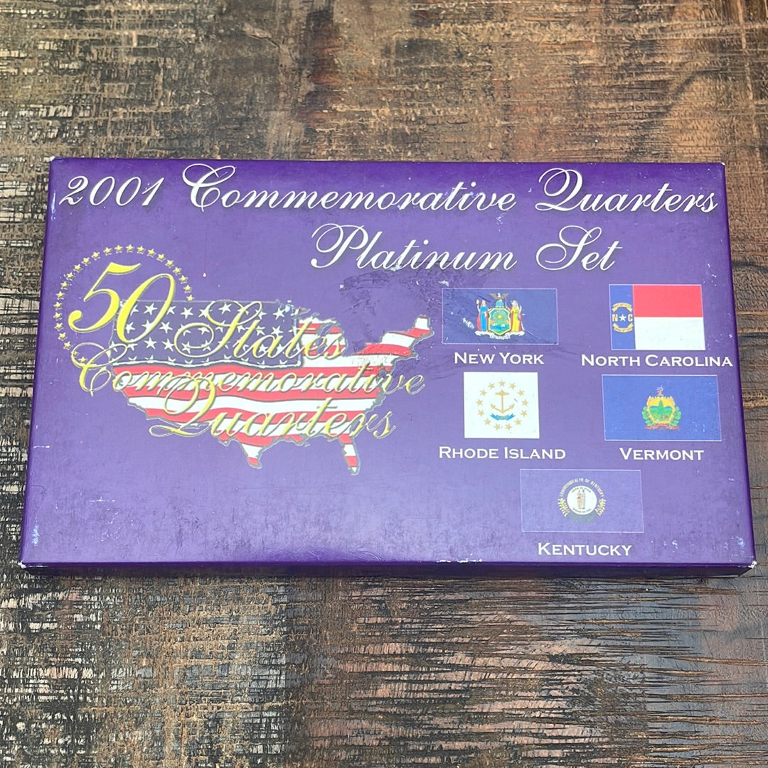 2001-D Commemorative Quarters Platinum Set in OGP with COA