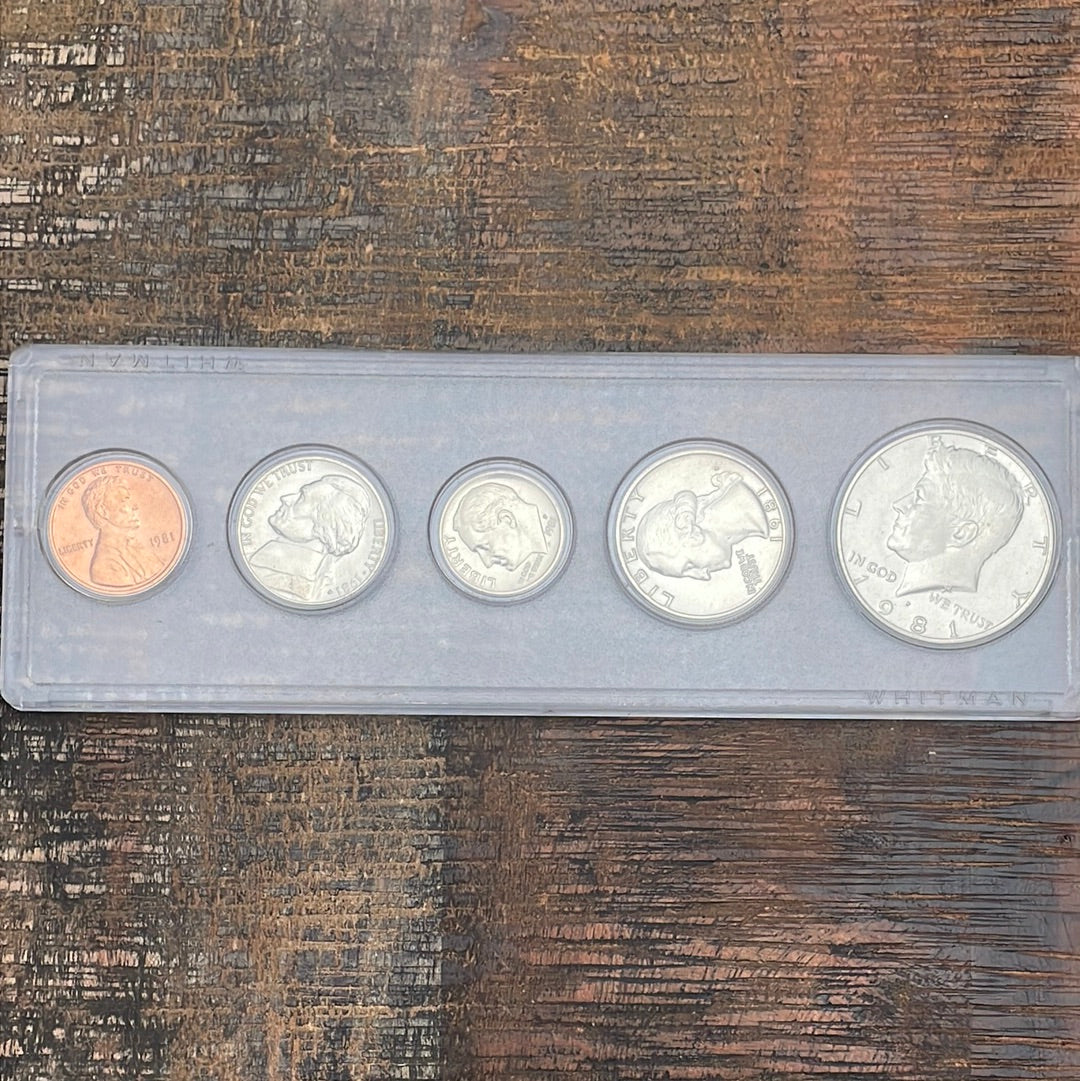 1981 Birth Year Set, 5 Coin Set. Brilliant Uncirculated Coins