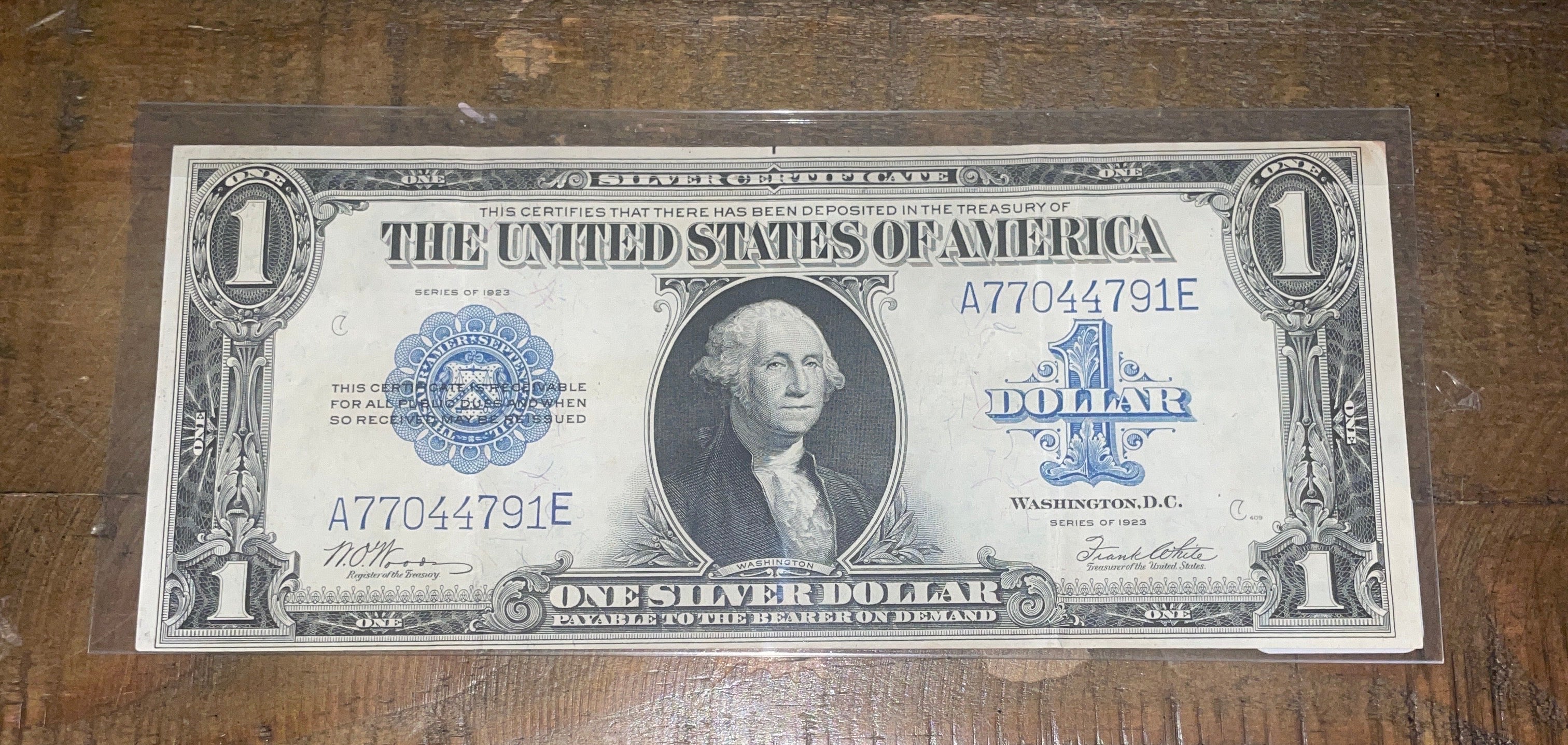 1923 US $1 Horse Blanket Silver Certificate F#238 Woods & White