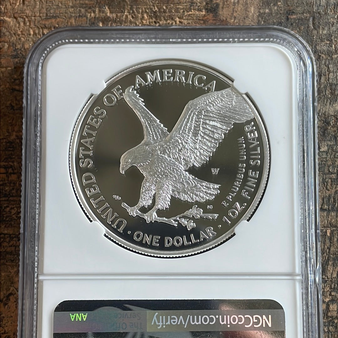 2021-W $1 American Silver Eagle. Type 2. NGC PF 70 Ultra Cameo.