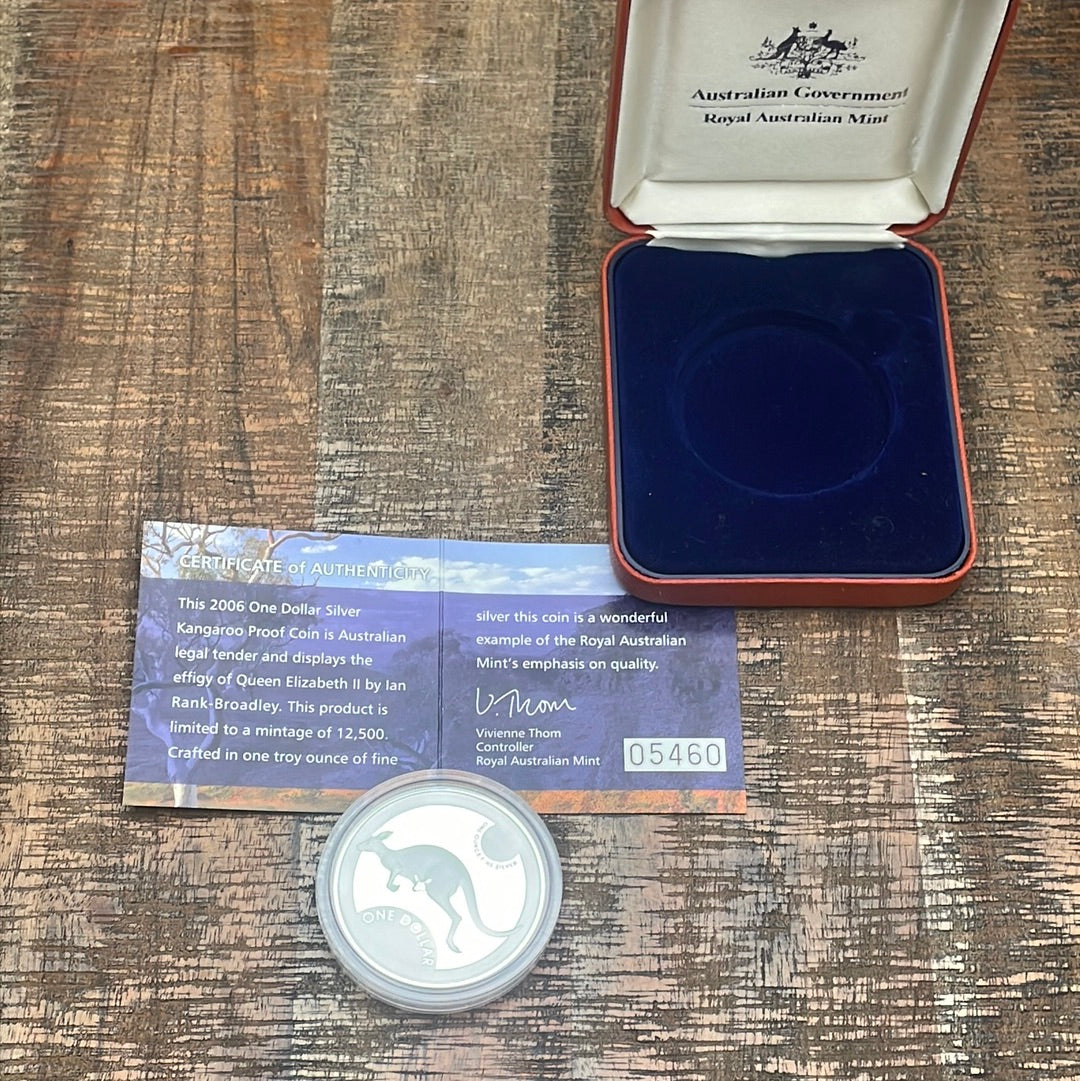 2006 $1 Australian Silver Kangaroo ~ Proof Coin ~ Low Mintage ~ COA