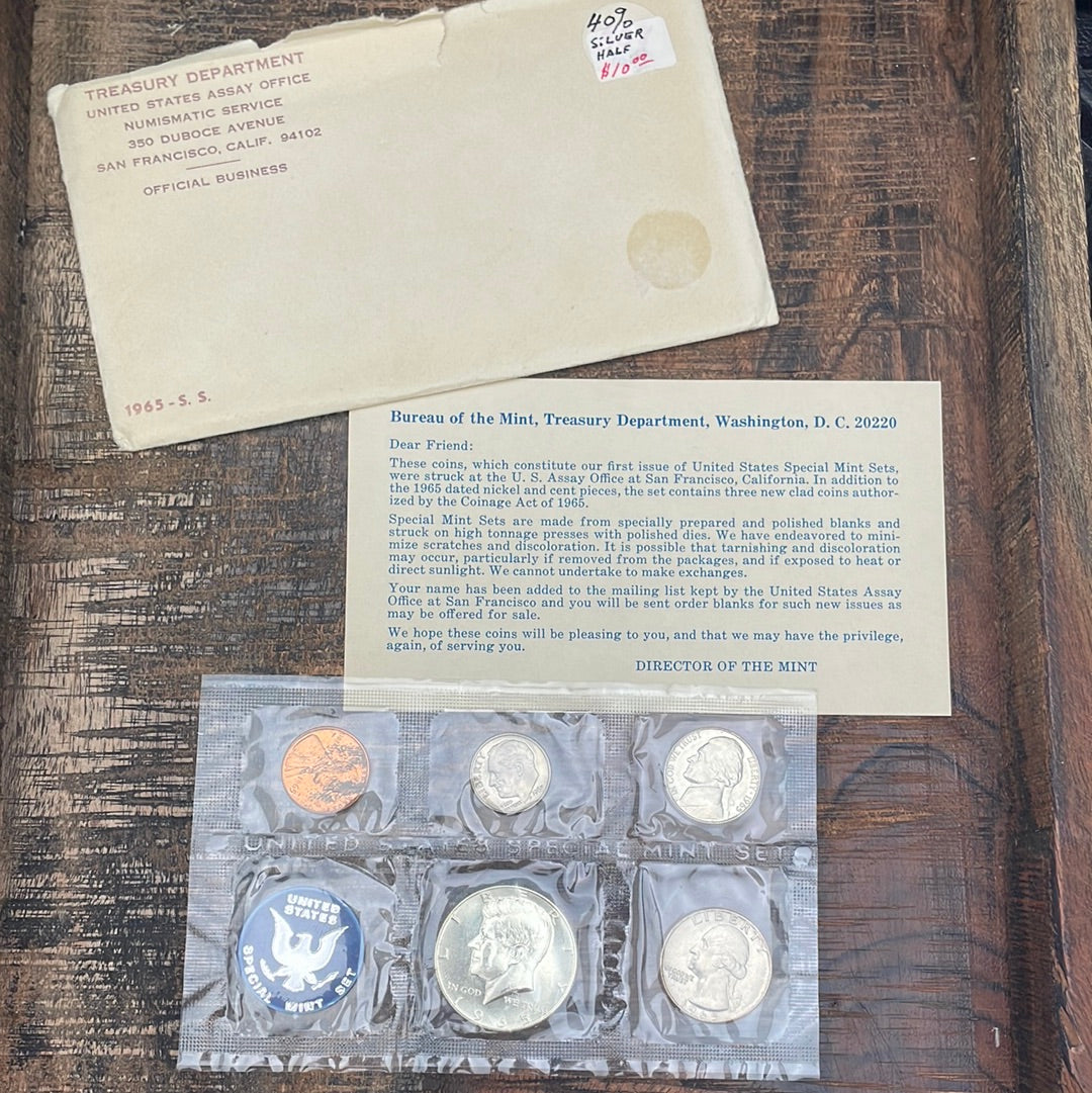 1965 Special Mint Set in Envelope with COA