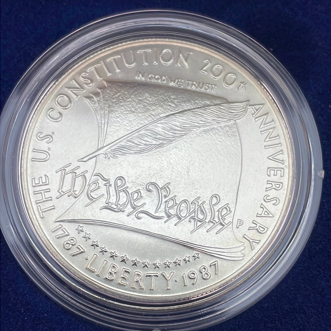 1987 $1 US Constitution Silver Dollar Commemorative Coin-Business Strike OGP