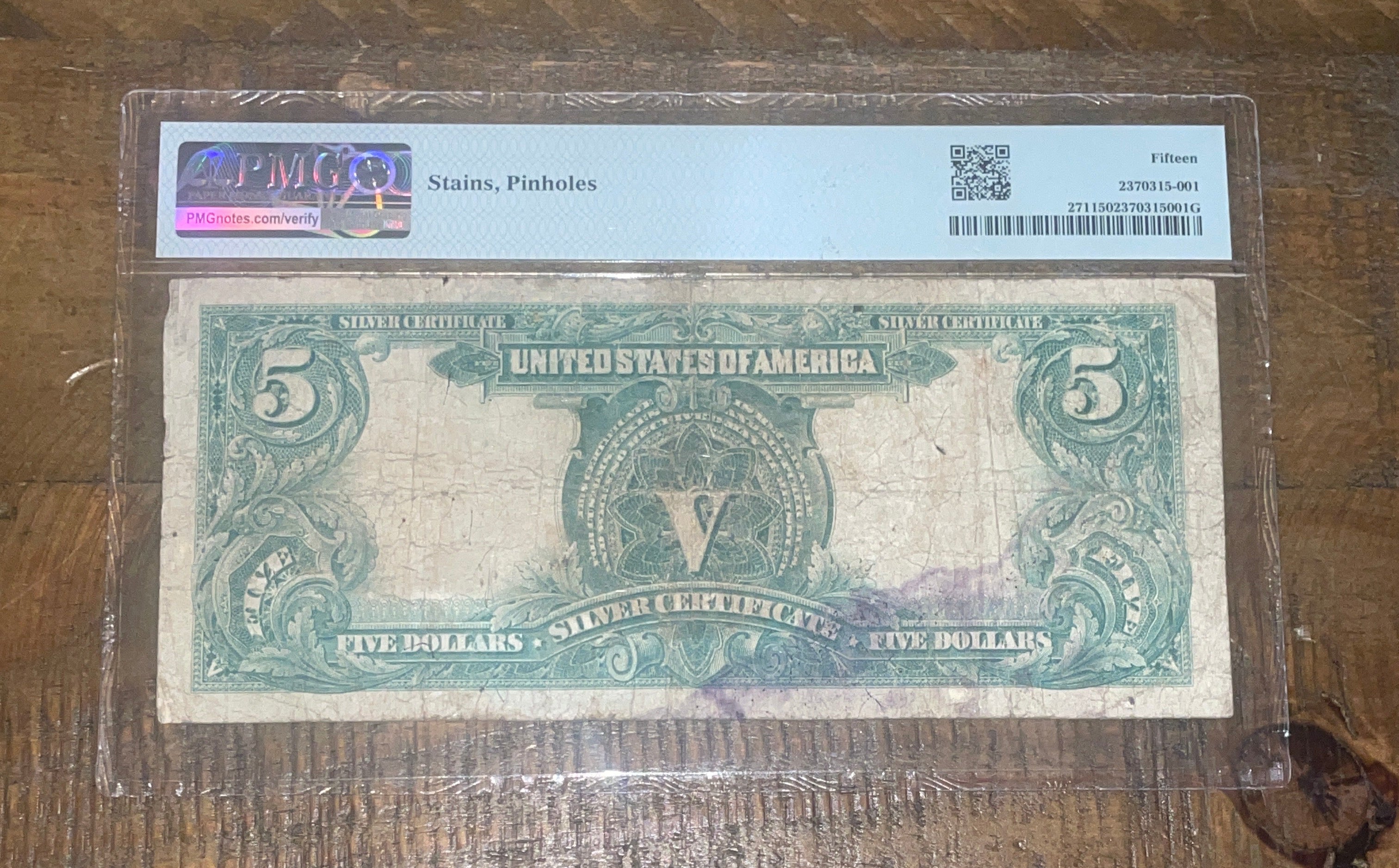 1899 $5 Indian Chief Silver Certificate FR#271 PMG 15 Choice Fine