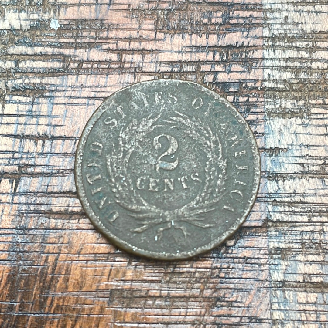 1864 2C US Two Cent Piece
