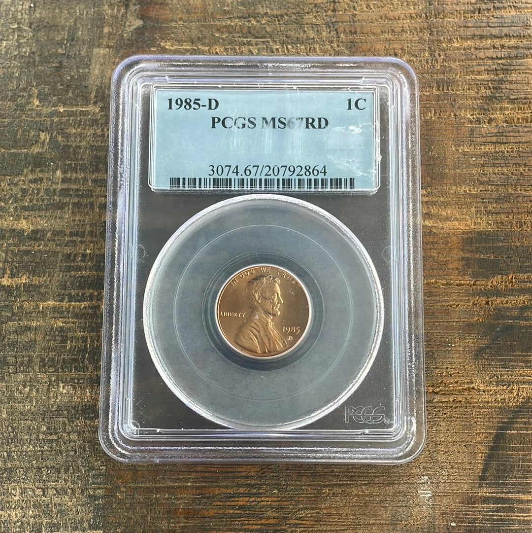 1985-D 1c US Lincoln Memorial Cent PCGS MS67RD