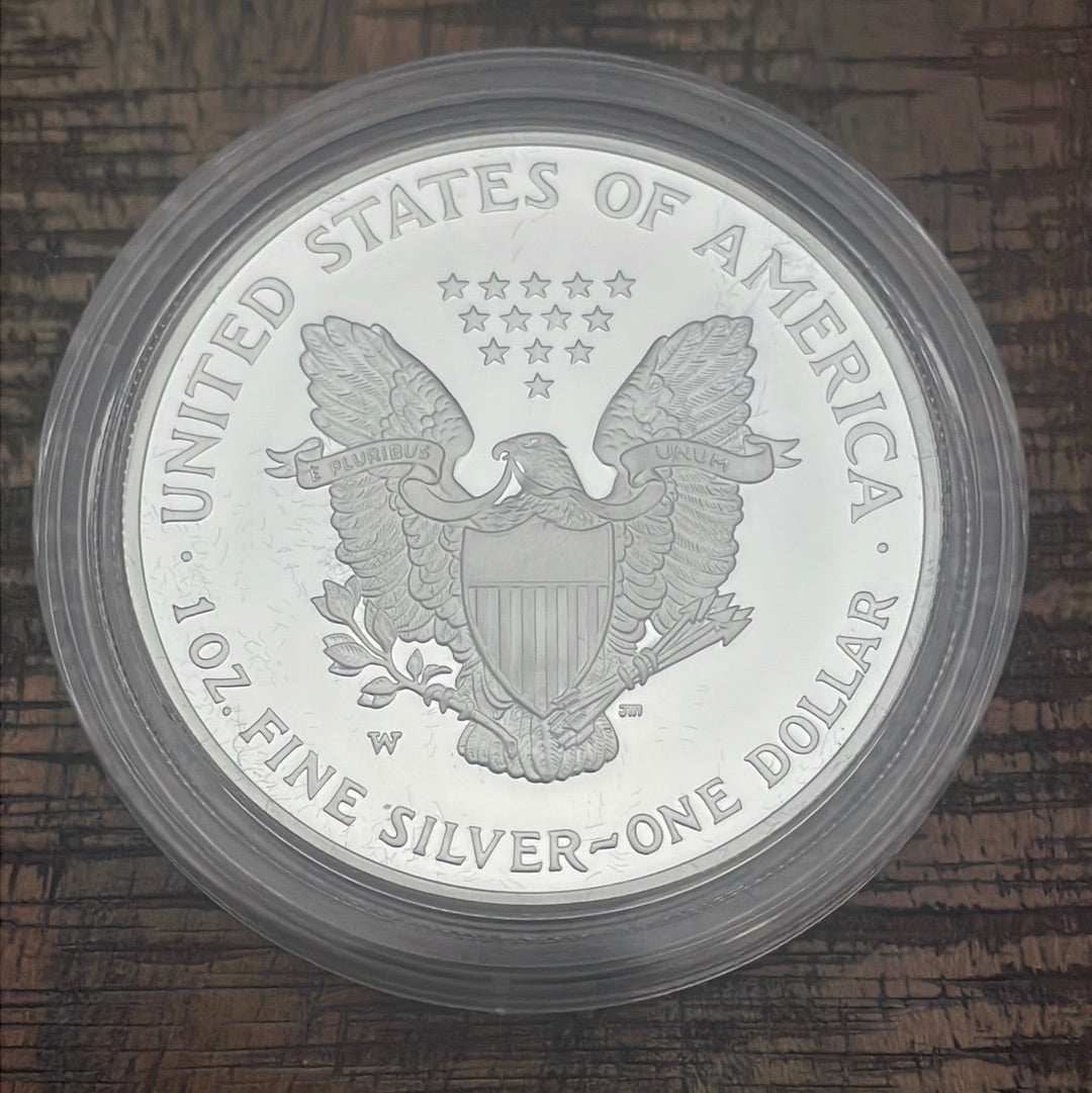 2006-W $1 US American Silver Eagle Proof Coin~Capsule, Presentation Case, Box, with COA.