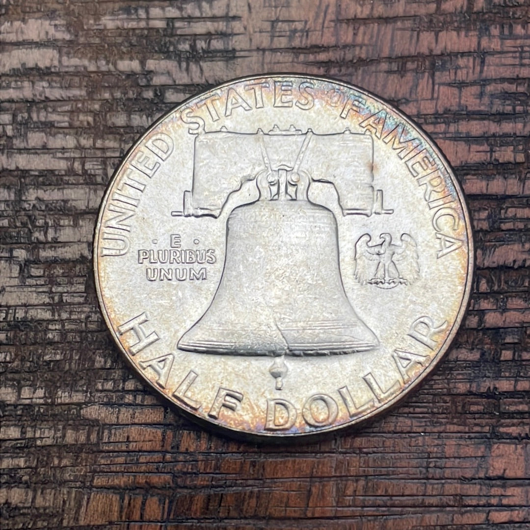 1962 50C US Franklin Half Dollar ~ Beautifully TONED