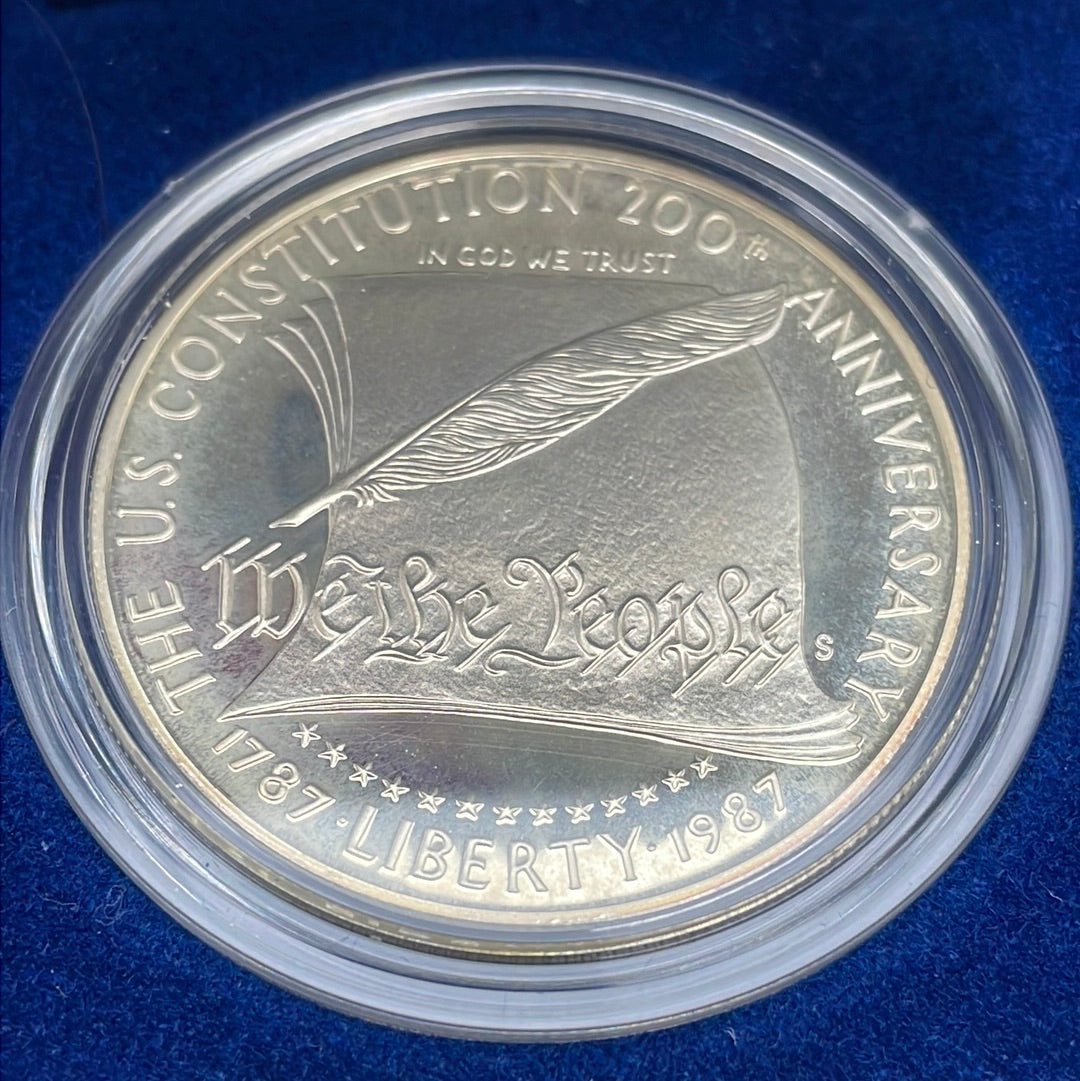 1987 $1 US Constitution Silver Dollar Commemorative Coin-Proof Strike in OGP