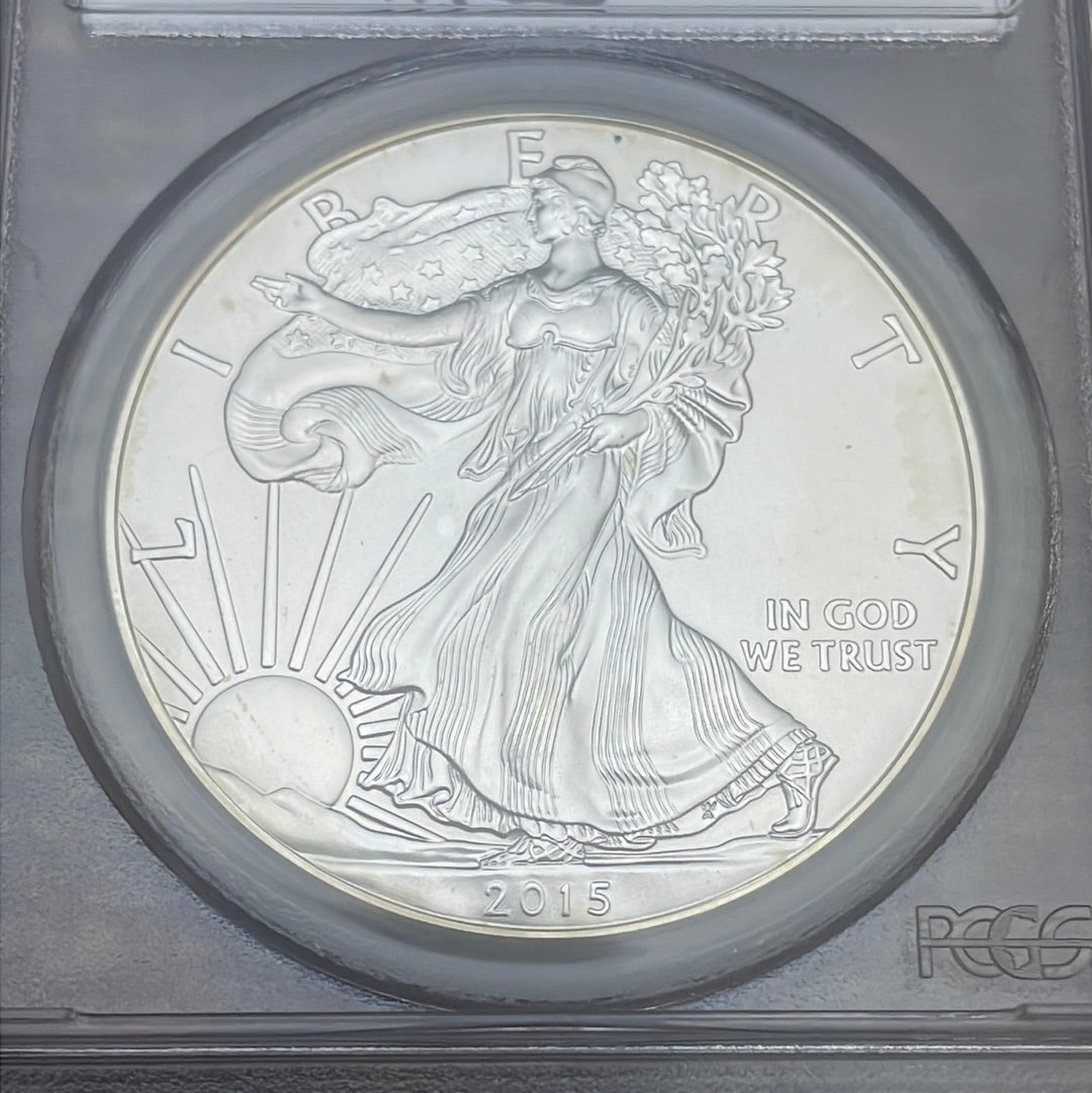2015 $1 American Silver Eagle ~ PCGS MS70 ~ First Strike ~ Mercanti Signed