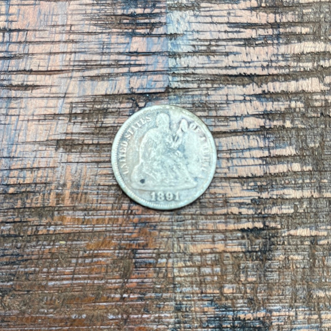 1891-O 10c US Seated Liberty Dime - 90% Silver