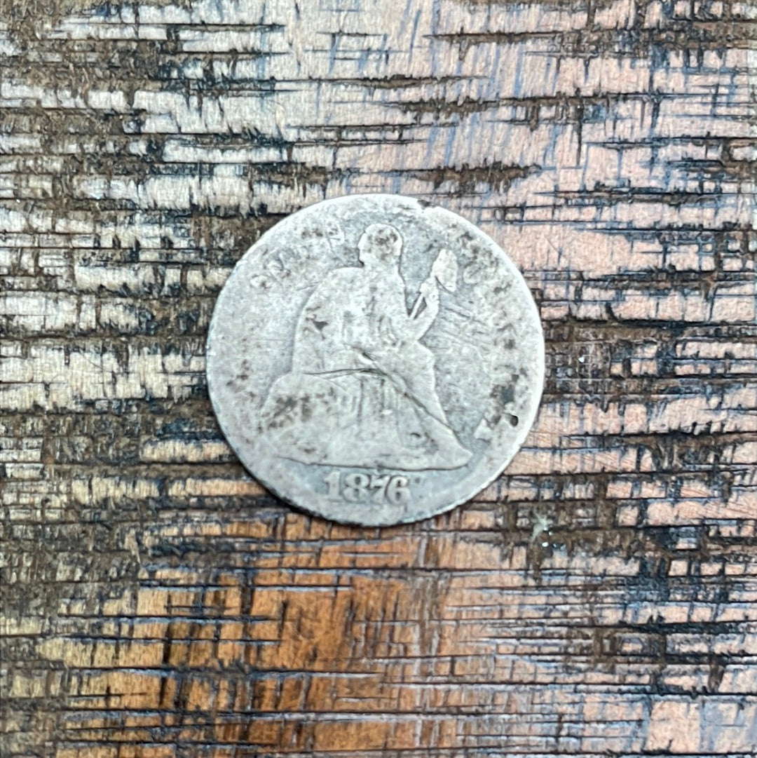 1876-CC 10c US Seated Liberty Dime - 90% Silver