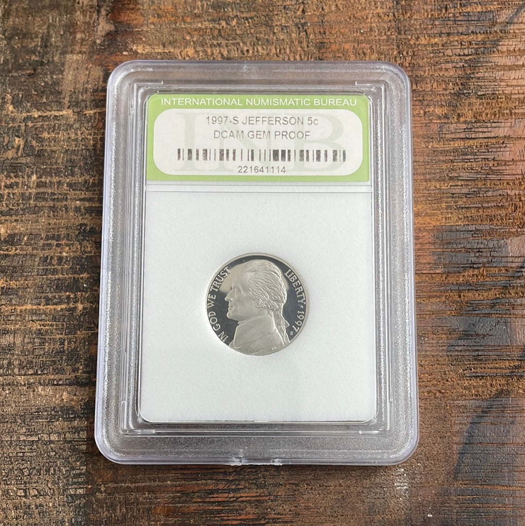 1997-S 5c US Jefferson Nickel DCAM GEM PROOF