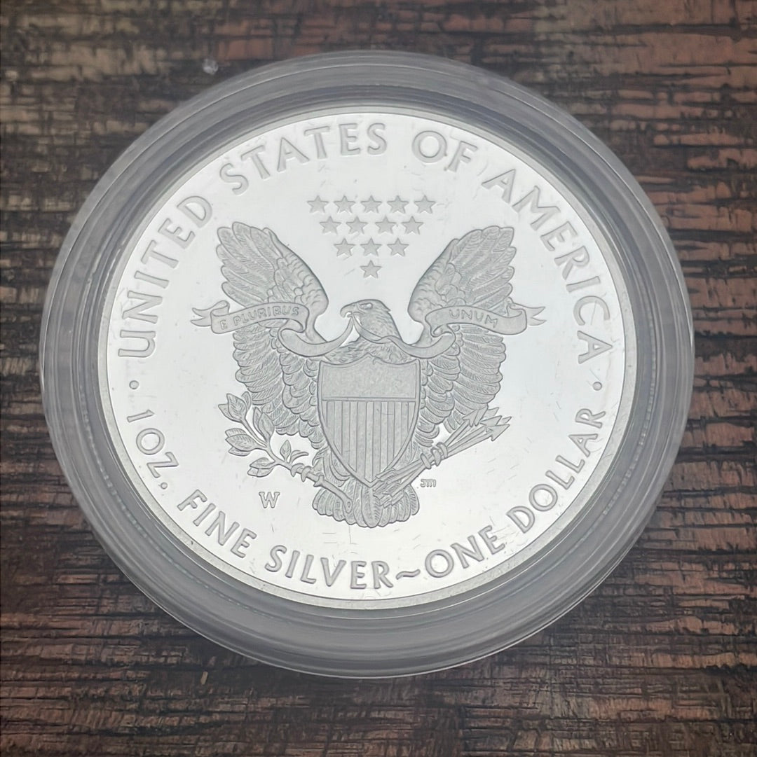 2017-W $1 US American Silver Eagle Proof Coin~Capsule, Presentation Case, Box, with COA.