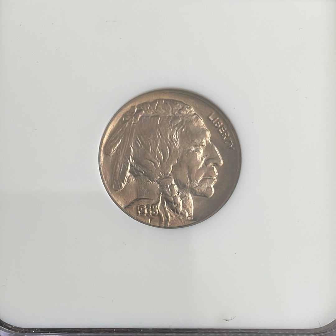 1938-D 5c US Buffalo Nickel. NGC MS66