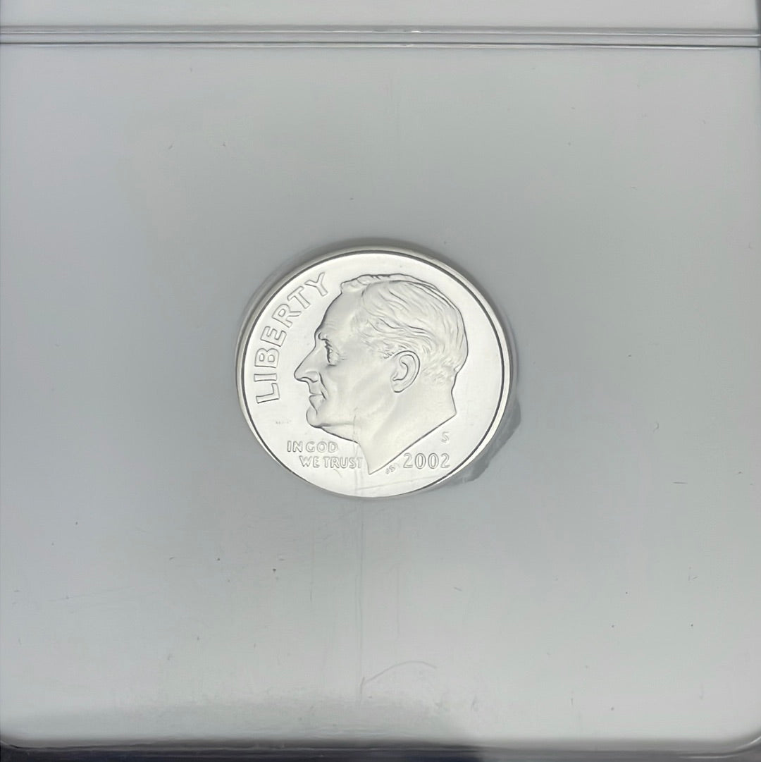 2002-S US 10c Silver Roosevelt Dime NGC PR70 ULTRA CAMEO