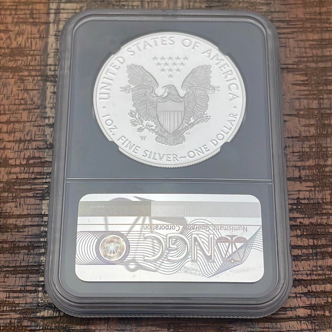 2021-W $1 US American Silver Eagle~ Heraldic Eagle T-1~ Congratulations Set~ FDOI~ NGC PF70 Ultra Cameo ~ Mercanti Signed