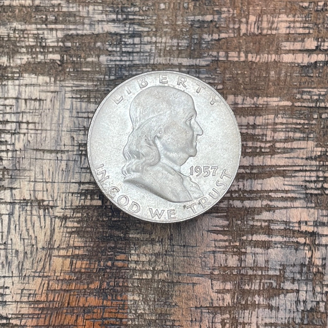 1957-D 50C US Franklin Half Dollar