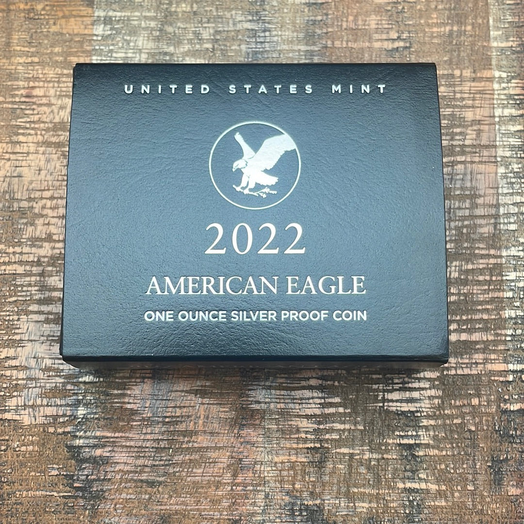 2022-S $1 US American Silver Eagle Proof Coin~Capsule, Presentation Case, Box, with COA.