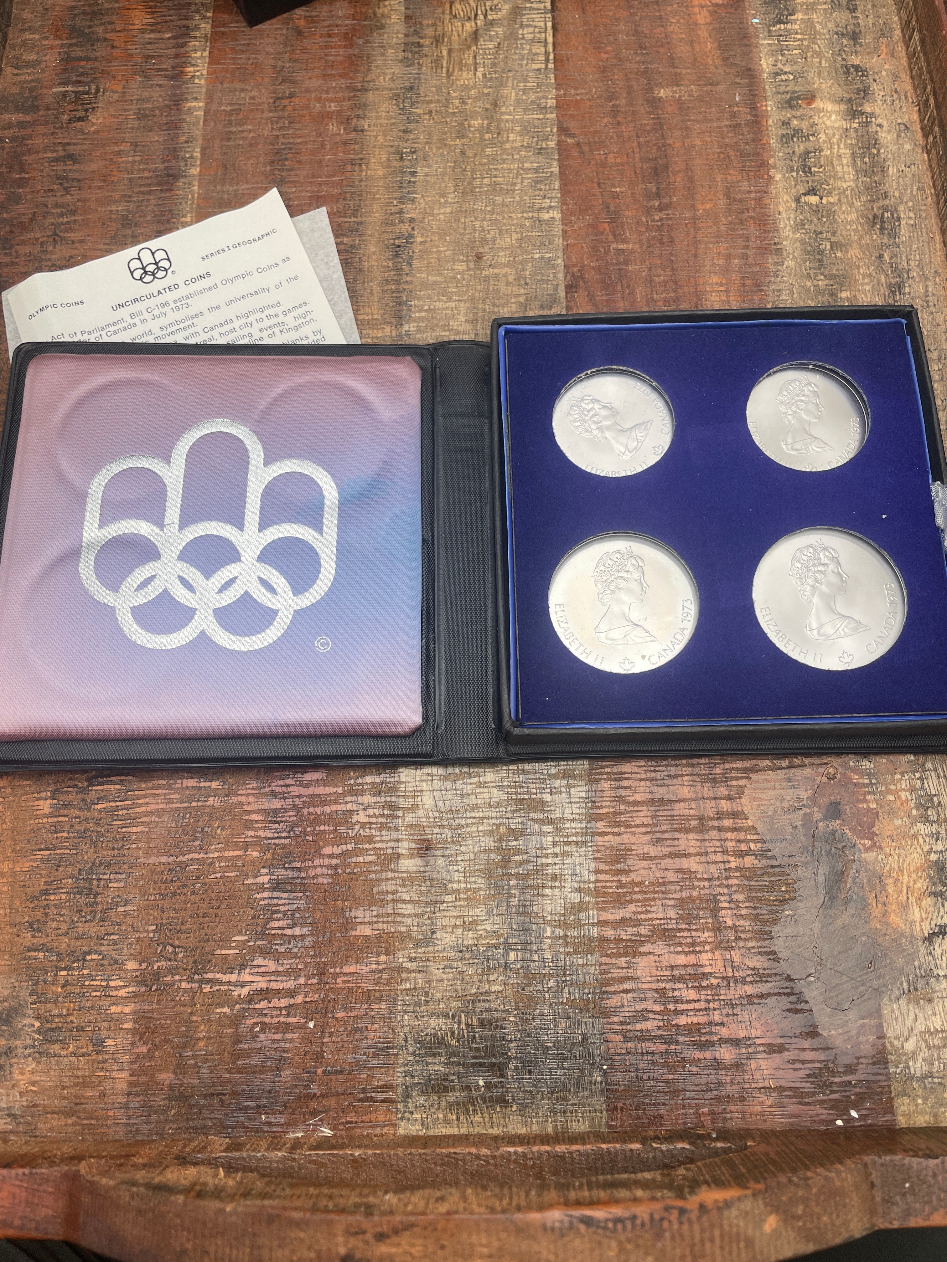 1973 Canada 4-Coin Olympic Silver Series I ~ 4.32 oz ASW Sterling Silver