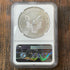 2021 $1 US American Silver Eagle, Heraldic Eagle T-1, FDOI NGC MS70