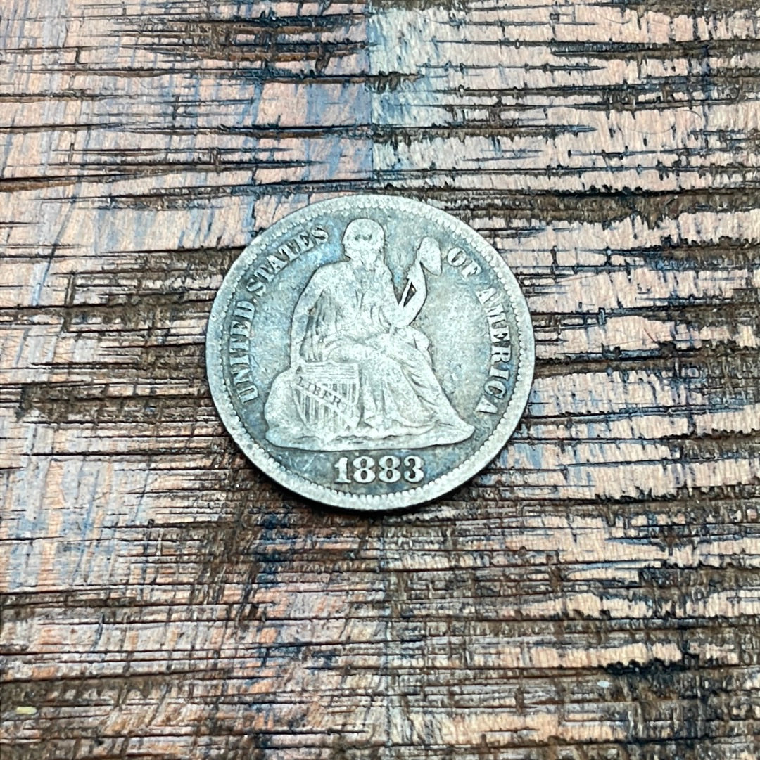 1883 10c US Seated Liberty Dime - 90% Silver