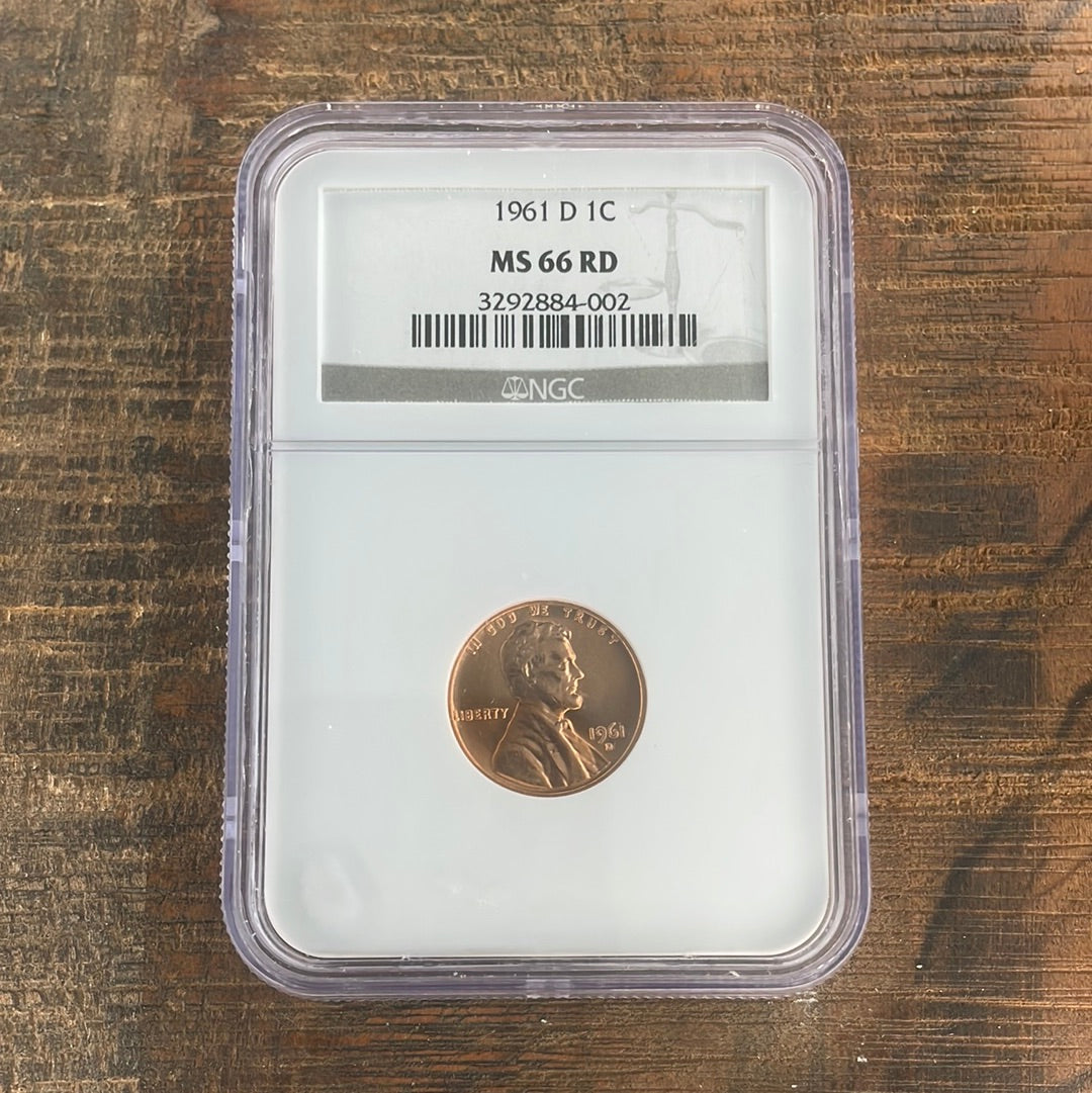 1961-D 1c US Lincoln Memorial Cent NGC MS66 RD
