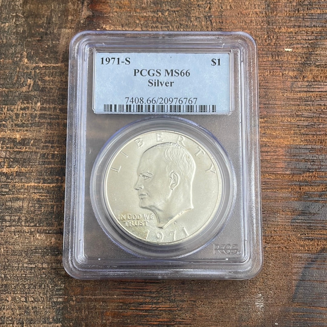 1971-S $1 US Silver Eisenhower Dollar PCGS MS66