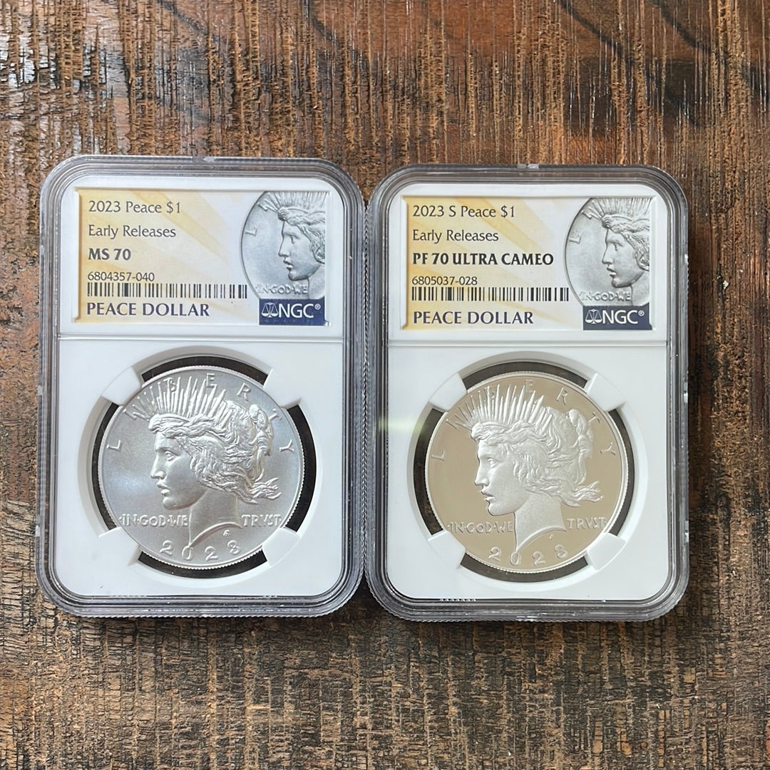 2023 Morgan & Peace Dollar Sets P & S. NGC Early Releases MS70 & PF70 Ultra Cameo