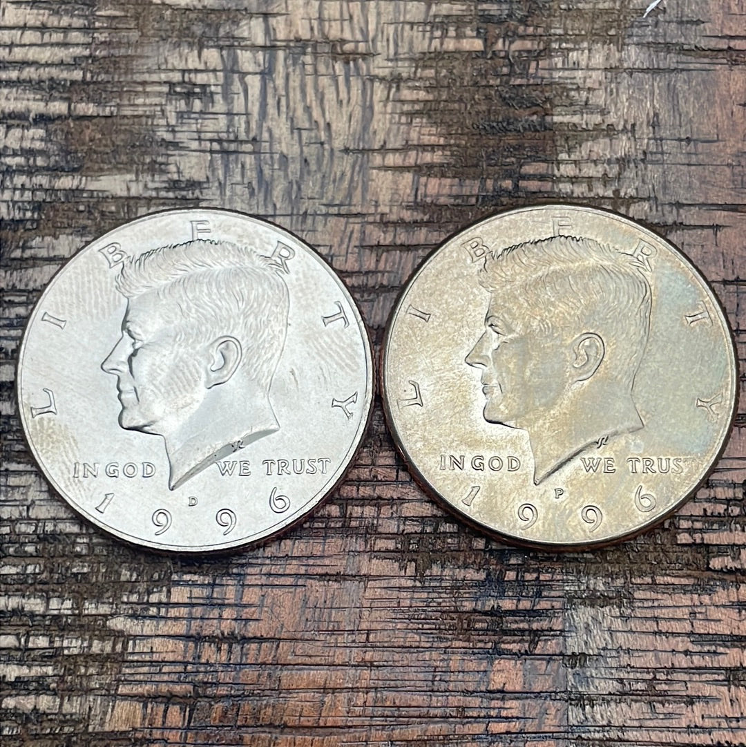 1996- P & D 50c Kennedy Half Dollars~Set of 2