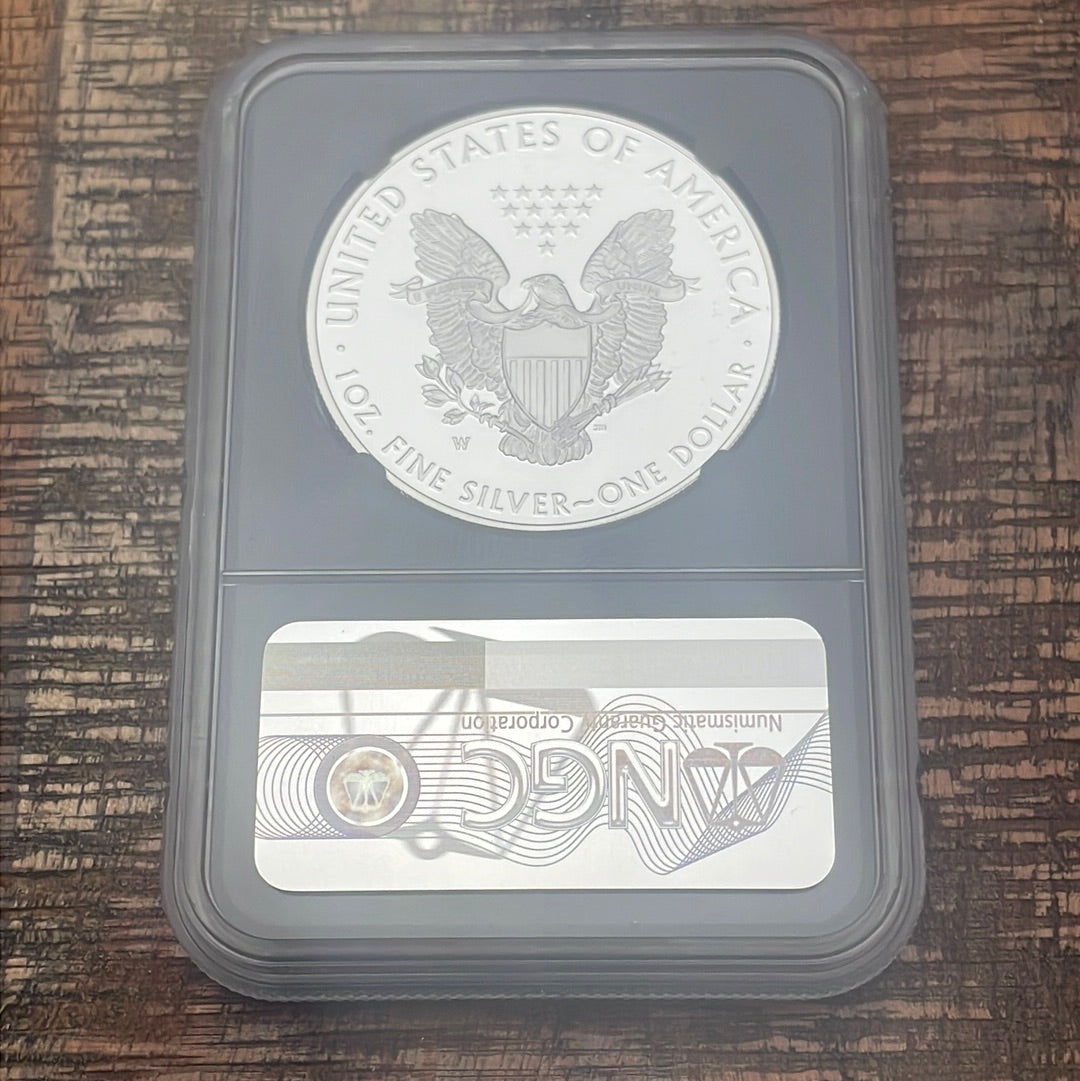 2021-W $1 US American Silver Eagle~ Heraldic Eagle T-1~ Congratulations Set~ FDOI~ NGC PF70 Ultra Cameo~Mercanti Signed